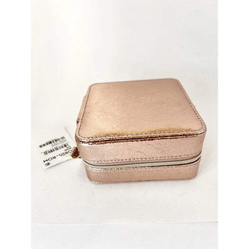 Nordstrom Rose Gold Square Jewelry‎ Travel Case Box 4.5
